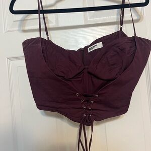 Women's Burgundy Crop Top